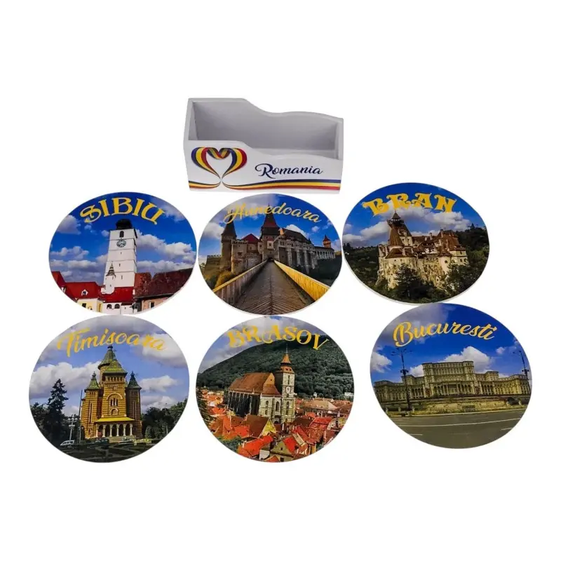 Romania set 6 suporti pentru pahare, model 366j